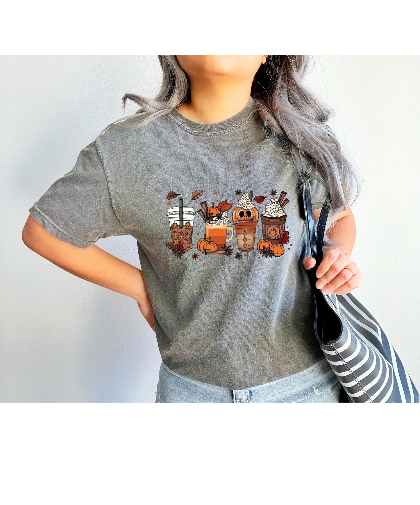 Fall Coffee Pumpkin Adult T-shirt
