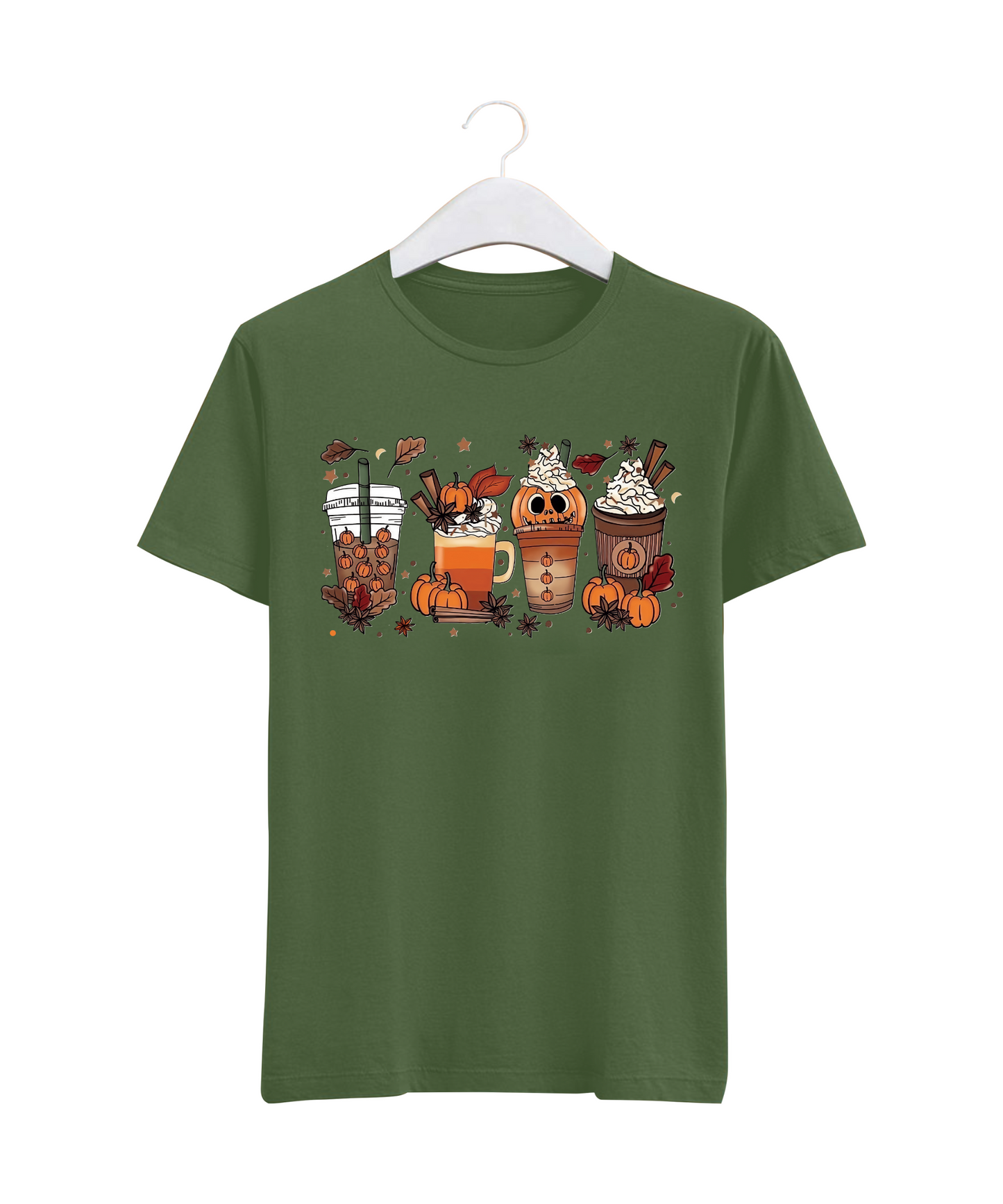 Fall Coffee Pumpkin Adult T-shirt