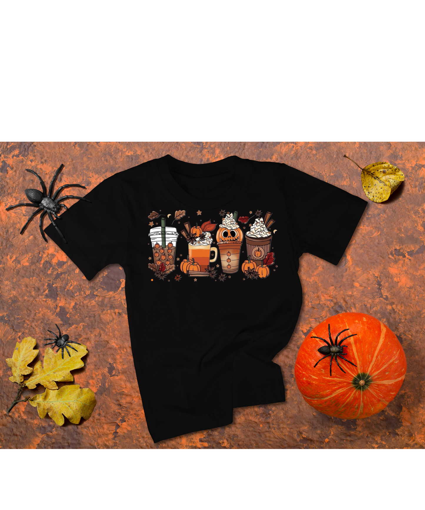 Fall Coffee Pumpkin Adult T-shirt