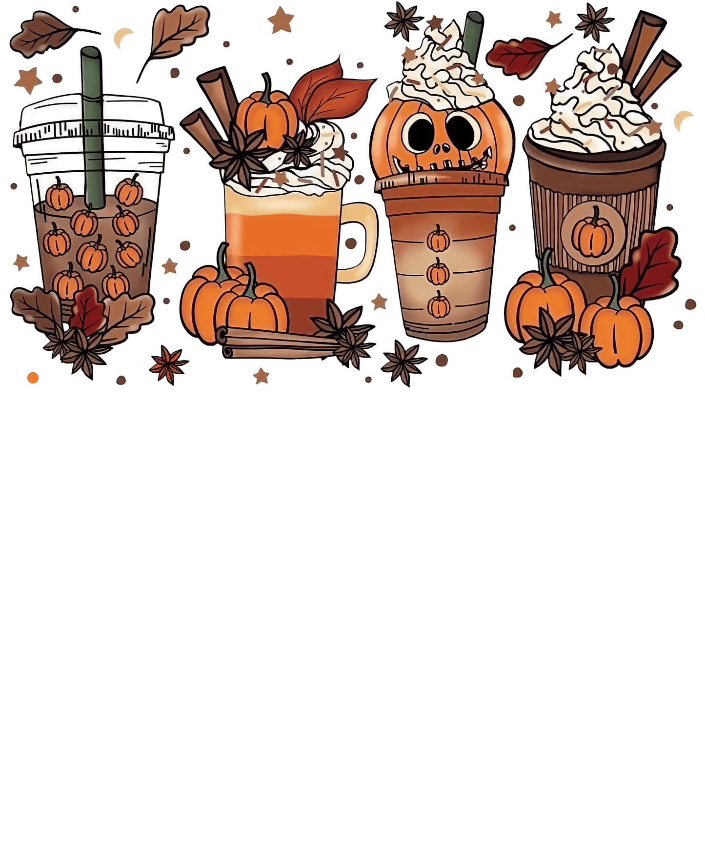 Fall Coffee Pumpkin Adult T-shirt