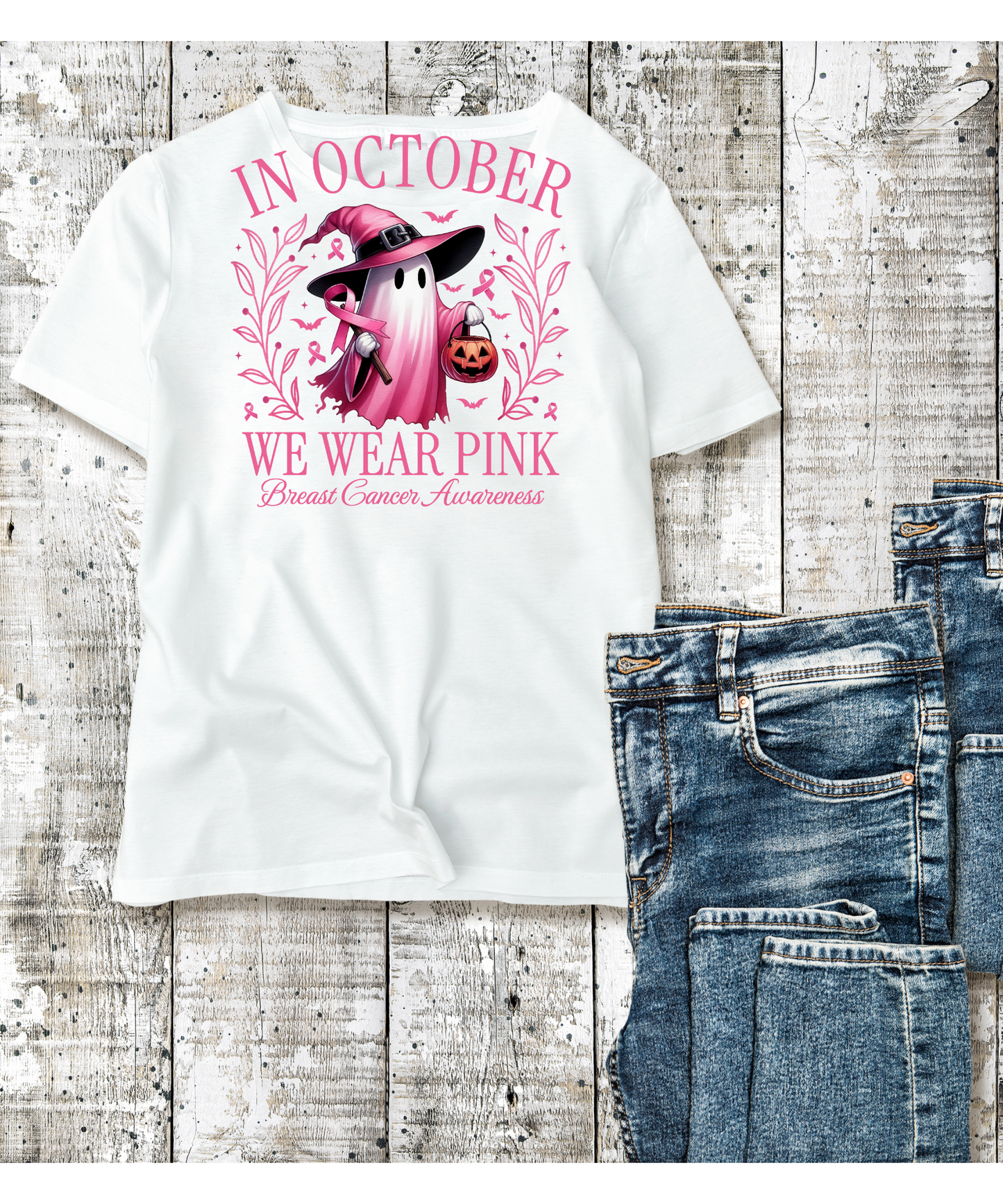 In October We Wear PINK Ghost T-shirt