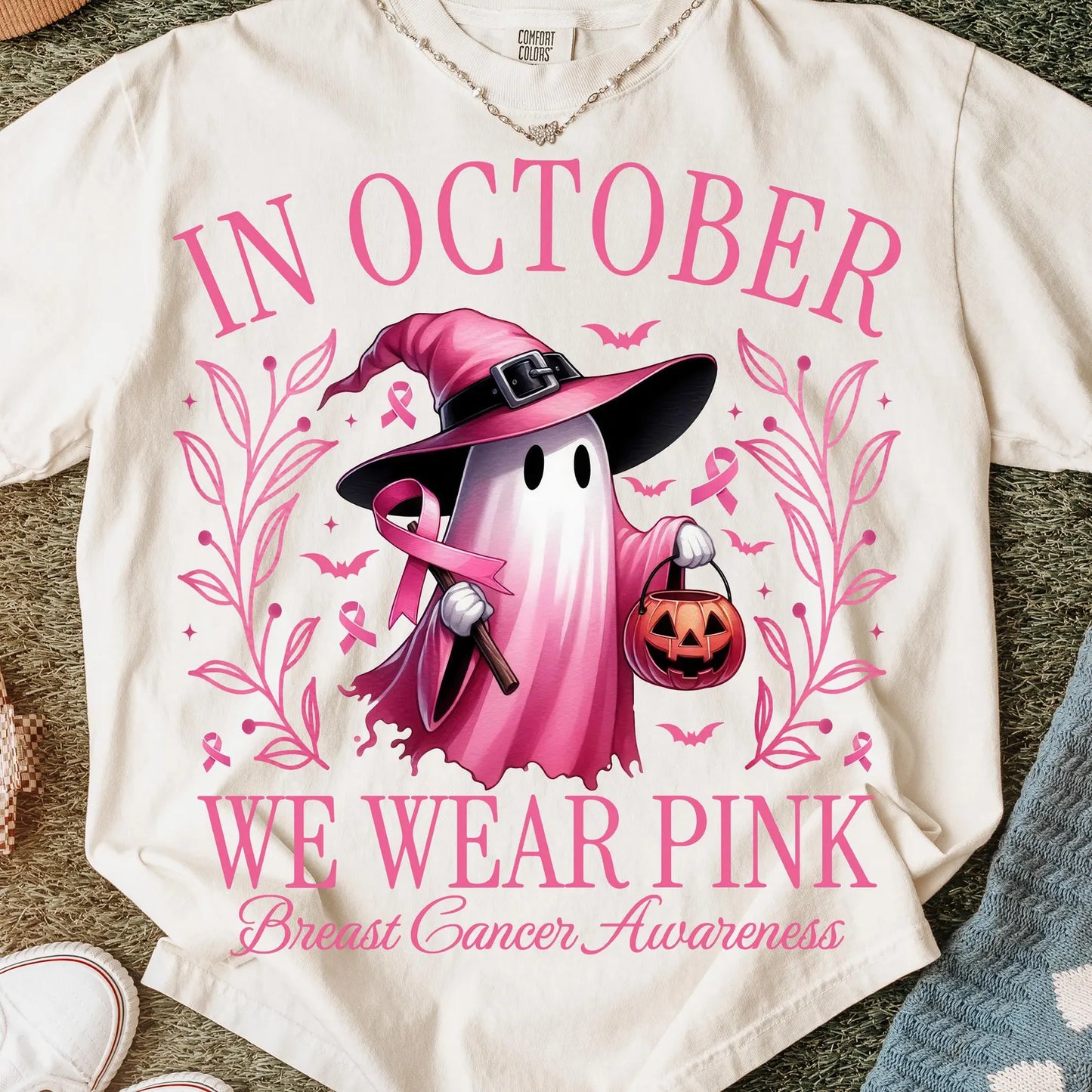 In October We Wear PINK Ghost T-shirt