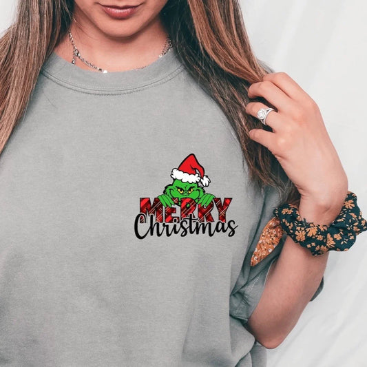 Merry Christmas Grinch Pocket Short Sleeve Tee