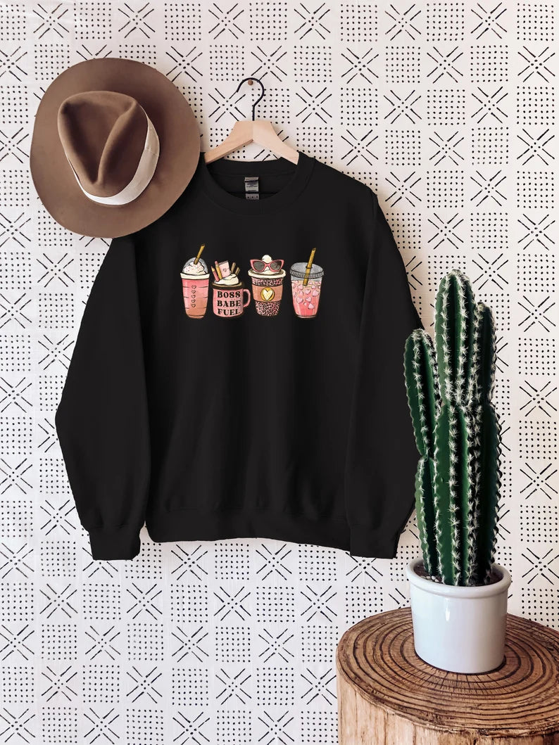 Long Sleeve Boss Babe Latte Sweater