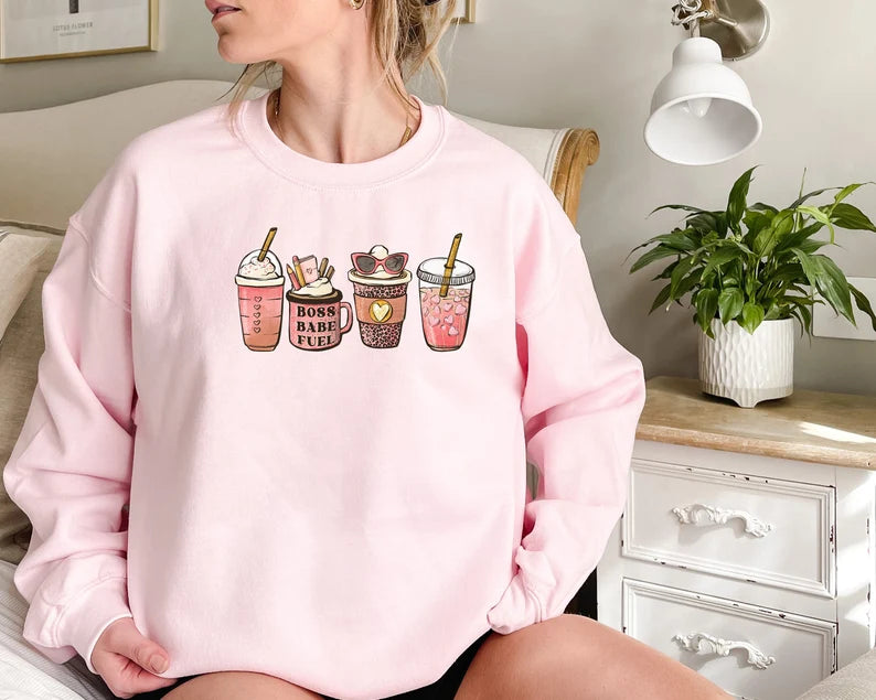 Long Sleeve Boss Babe Latte Sweater