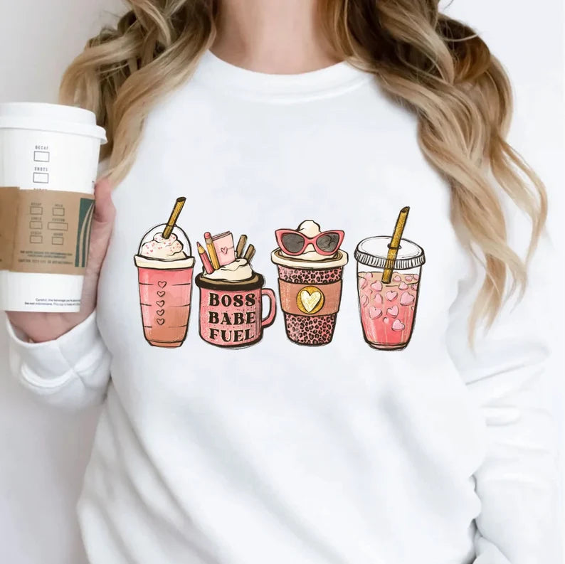 Long Sleeve Boss Babe Latte Sweater